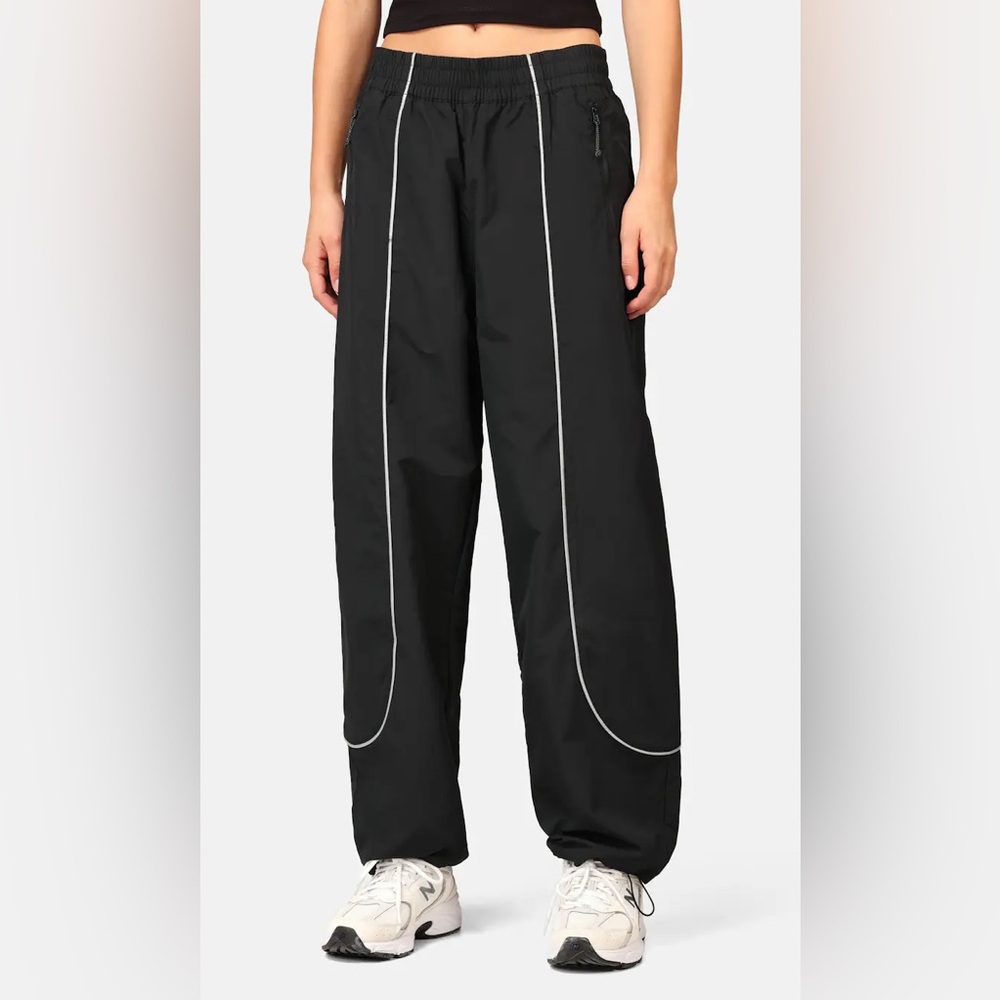 The North Face Black Track Pants with White Piping